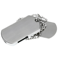 Флеш-накопитель "Армейский жетон" 16Gb серебро